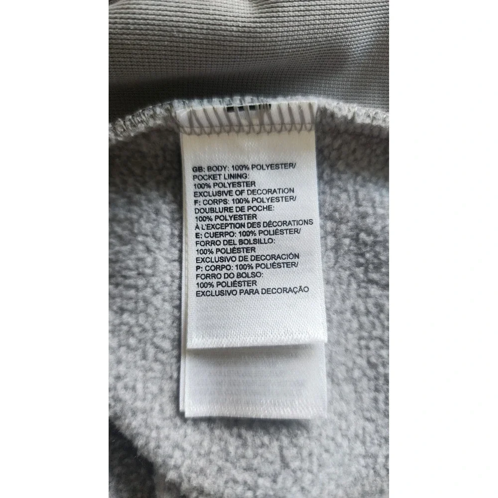 The North Face Mens XL Skyline Full Zip Fleece Jacket Light Grey Textured Mock